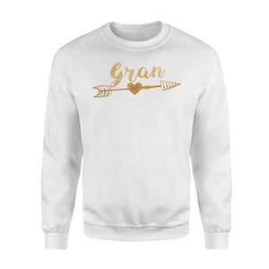 Gold Arrow Heart Gran Funny Gift For Grandma Sweatshirt