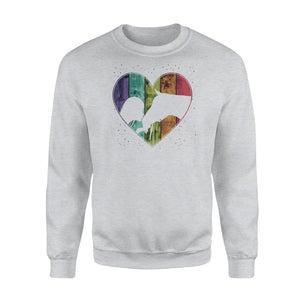 Distressed Wooden Heart Horse Lover Colorful Sweatshirt