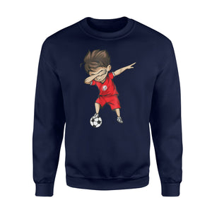 Dabbing Soccer Boy Tunisia Jersey - Tunisian Football Sweatshirt