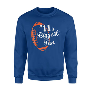 Cute Red Football Lovely Funny #11's Biggest Fan Sweatshirt