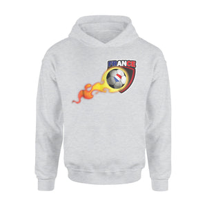 France Flaming Soccer Ball Football Hoodie