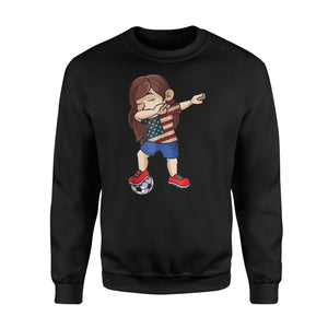 Dabbing Soccer Girl USA Jersey - US Football Sweatshirt