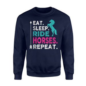 Eat Sleep Ride Horses Repeat Girls Horseback Riding Sweatshirt