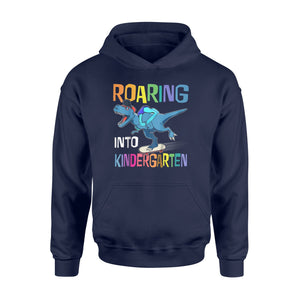 Kids Roaring Into Kindergarten Dinosaur T-Rex  Grade  Hoodie