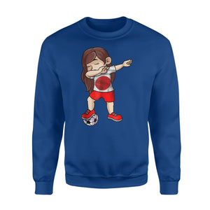 Dabbing Soccer Girl Japan Jersey - Japan Football Jfa  Sweatshirt