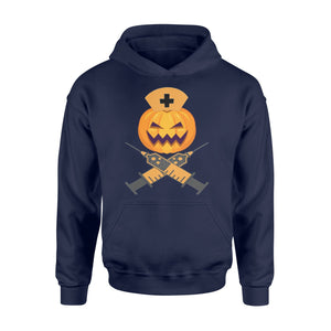 Nurse Pumpkin Syringe Halloween Hoodie