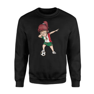 Dabbing Soccer Girl Mexico Jersey - Mexican Football Sweatshirt