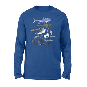 9 Types Of Sharks  - Cool Shark - Biologist Long Sleeve T-Shirt