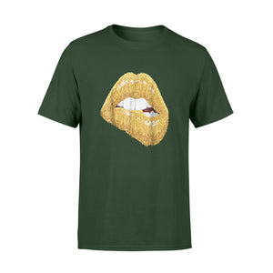 Gold Lips Sexy Kiss Black Girl Magic Queen Melanin T-Shirt