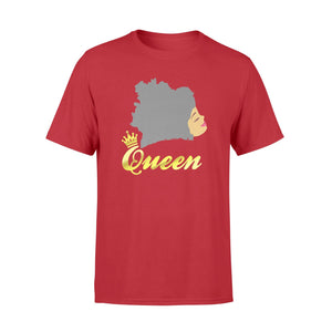 Ivorian Queen Cote Ivoire Map Dark Hair T-Shirt