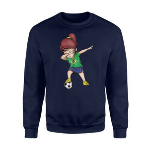 Dabbing Soccer Girl Brazil Jersey - Brazilian Football Sweatshirt