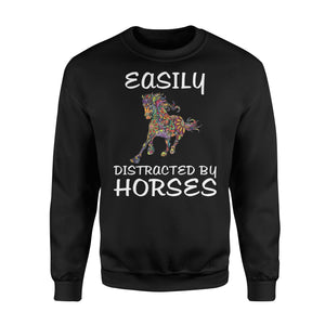 Easily Distracted By Horses Horse Lovers Gifts Sweatshirt