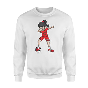 Dabbing Soccer For Girls Morocco Football Sweatshirt