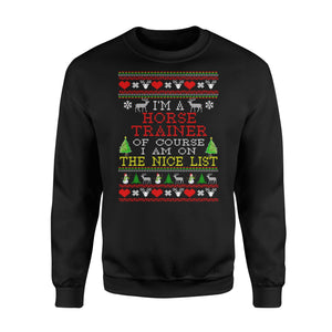 Funny Ugly Christmas Sweater Gift For Horse Trainer Sweatshirt