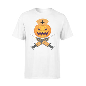 Nurse Pumpkin Syringe Halloween  T-shirt