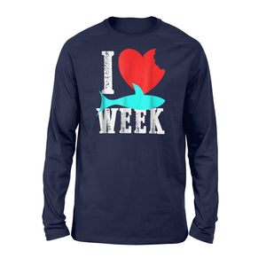 Novelty Graphic I Heart Shark Week Unisex Long Sleeve T-Shirt