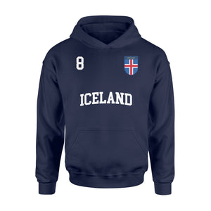 Iceland Football 8 Back Icelandic Flag Soccer Hoodie