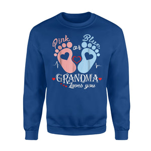 Grandma - Pink Or Blue Grandma Loves You - Baby Gender Sweatshirt