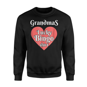 Grandmas Lucky Bingo Pretty Spring Coral Heart Sweatshirt