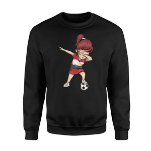 Dabbing Soccer Girl Egypt Jersey - Egyptian Football Sweatshirt