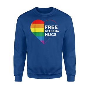 Free Grandma Hugs Rainbow Heart Sweatshirt