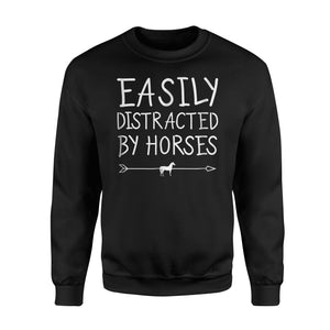 Easily Distracted By Horses Animal Pet Lover Gift Sweatshirt