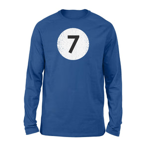7 Ball Shirt - Vintage Style Pool Shark Billiards Long Sleeve T-Shirt