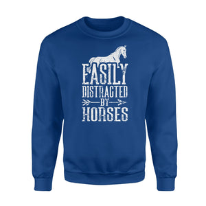 Easily Distracted By Horses Horse Lovers Sweatshirt