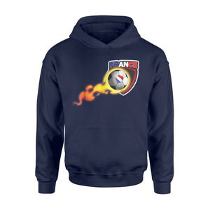 France Flaming Soccer Ball Football Hoodie