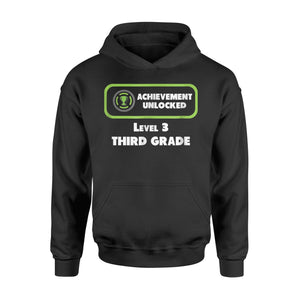 Achievement Unlocked Level 3 Third Grade Hoodie