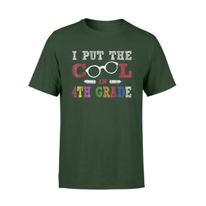 Glasses Pencil I Put The Cool In 4th Fourth Grade T-Shirt