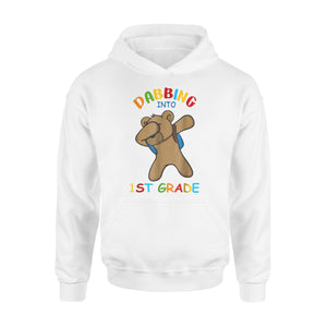 Bear Dabbing Into 1st Grade For Kids Hoodie