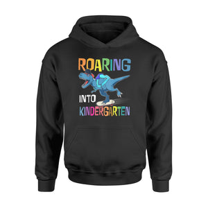 Kids Roaring Into Kindergarten Dinosaur T-Rex  Grade  Hoodie