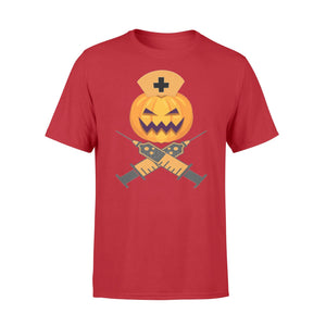 Nurse Pumpkin Syringe Halloween  T-shirt