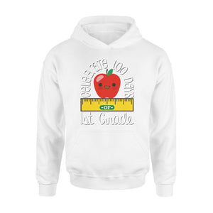 Happy 100th 100 Days Of 1st First Grade   Apple Ruler  Hoodie