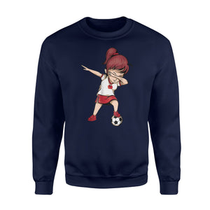 Dabbing Soccer Girl Japan Jersey - Japanese Football Sweatshirt