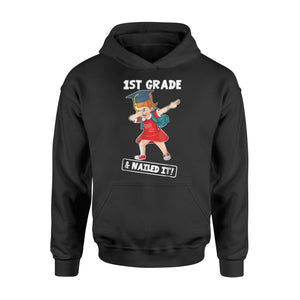 Dabbing Girl Graduation 1st Grade And Nailed It Hoodie