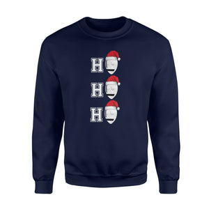 Ho Ho Ho Football Santa Hat Christmas Gift Jersey Sweatshirt