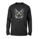 Black 3 Eyes Cat Halloween Boho Gothic Witchcraft Tattoo Long Sleeve T-Shirt