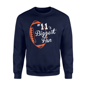 Cute Red Football Lovely Funny #11's Biggest Fan Sweatshirt