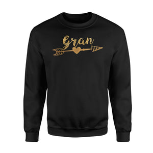 Gold Arrow Heart Gran Funny Gift For Grandma Sweatshirt