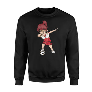 Dabbing Soccer Girl Poland Jersey - Polish Football Sweatshirt
