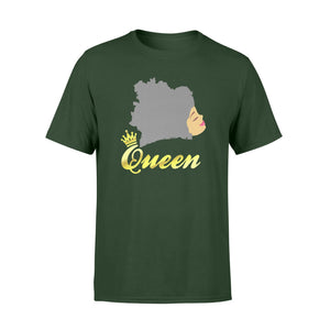 Ivorian Queen Cote Ivoire Map Dark Hair T-Shirt
