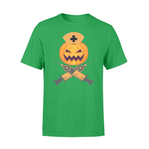 Nurse Pumpkin Syringe Halloween  T-shirt