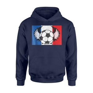 France Football French Soccer Flag Vintage Hoodie
