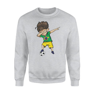 Dabbing Soccer Boy Brazil Jersey  - Brazilian Football Sweatshirt