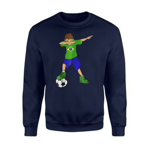 Dabbing Soccer Boy Brazil Brazilian Football Boys Sweatshirt