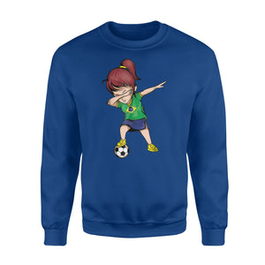 Dabbing Soccer Girl Brazil Jersey - Brazilian Football Sweatshirt