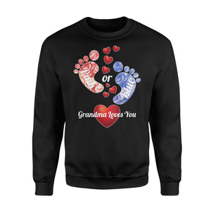 Gender Reveal Pink Or Blue Grandma Loves You Family Sweatshirt