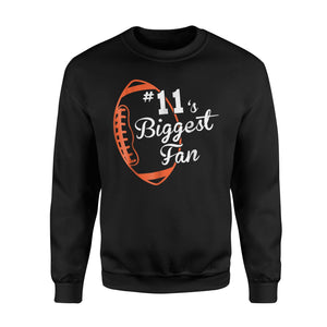 Cute Red Football Lovely Funny #11's Biggest Fan Sweatshirt